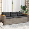 vidaXL Garden Sofa Grey PE rattan, powder-coated steel, solid acacia wood