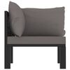 vidaXL Corner Sofa Anthracite Poly rattan, aluminum, fabric (100% polyester)