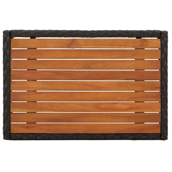 vidaXL Garden Lounge Set Black PE rattan, solid acacia wood Medium