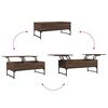 vidaXL Coffee Table Brown Oak Engineered Wood, Metal 39.4x19.7x15.7 in
