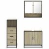 vidaXL Bathroom Furniture Set Sonoma oak Engineered wood, metal, glass
