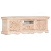 vidaXL TV Stand White Solid mango wood, engineered wood 47.2x11.8x15.7 in