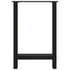 vidaXL Coffee Table Leg Set of 2 Black Powder-coated steel