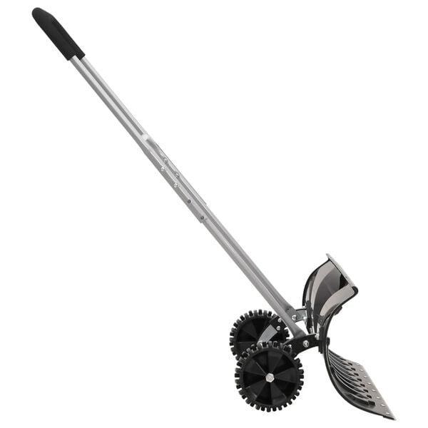 vidaXL Snow Shovel Black and silver Powder-coated steel Medium