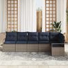 vidaXL Sofa Set 6 pcs Grey Poly Rattan