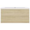 vidaXL Sink Cabinet With Basin Sonoma oak, White Engineered wood, Ceramic