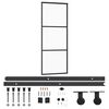 vidaXL Sliding Door with Hardware Set ESG Glass&Aluminium 29.9x80.7"(151008+145262)