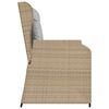 vidaXL Reclining Patio Bench Beige and Light Grey PE Rattan Standard