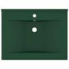 vidaXL Luxury Basin with Faucet Hole Matt Dark Green 23.6x18.1" Ceramic