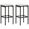 vidaXL Garden Bar Set Black PE rattan, Powder-Coated Steel Medium