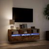 vidaXL TV Wall Cabinet Smoked Oak Engineered Wood Medium TV Wall Cabinet