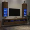 vidaXL TV Cabinet Set of 2 Artisan Oak Engineered wood, glass Medium