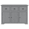 vidaXL Highboard Grey Solid pine wood, engineered wood, metal, glass Large