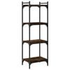 vidaXL Bookcase Smoked Oak Engineered wood, metal 4-Tier Adjustable Feet