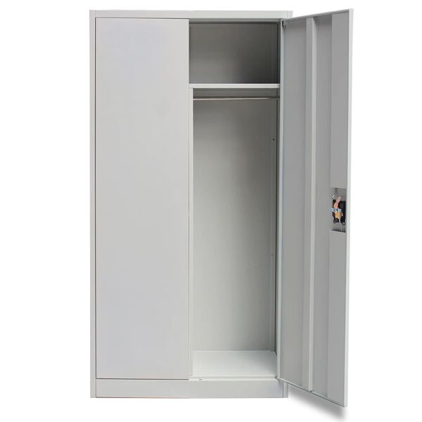 vidaXL Locker Cabinet 2 Doors Gray Metal