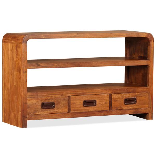 vidaXL TV Cabinet Brown Solid Acacia Wood with Acacia Finish