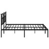 vidaXL Bed Frame Black Powder-Coated Steel Double Bed Frame