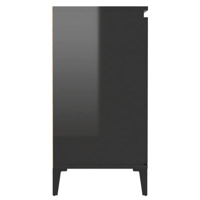 vidaXL Sideboard High Gloss Black 23.6"x13.8"x27.6" Chipboard
