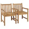vidaXL Garden Chair Set of 2 Grey Solid Teak Wood Medium Durable