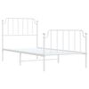 vidaXL Bed Frame White Powder-Coated Steel Twin Durable Bed Frame