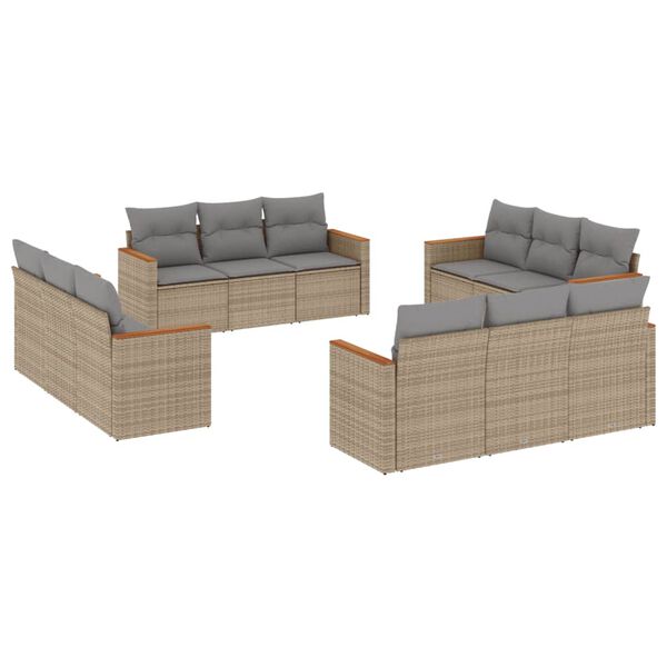 vidaXL Garden Sofa Set Mix Beige and Light Grey