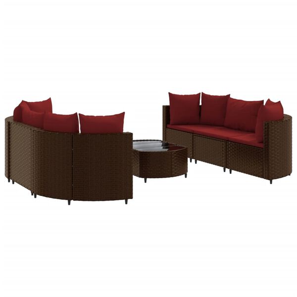 vidaXL Patio Sofa Set Set of 6 Brown