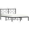 vidaXL Bed Frame Black Powder-Coated Steel Double Bed Frame