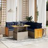 vidaXL 6 Piece Patio Sofa Set with Cushions Beige Poly Rattan