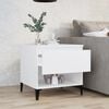 vidaXL Side Table White Engineered wood, Metal Small Side Table Square
