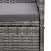 vidaXL Garden Lounge Set Gray Poly Rattan 3-Seater Garden Sofa