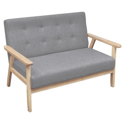 vidaXL 2-Seater Sofa Light Gray Fabric