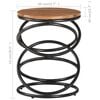 vidaXL End Table Natural and Black Solid Acacia Wood, Iron