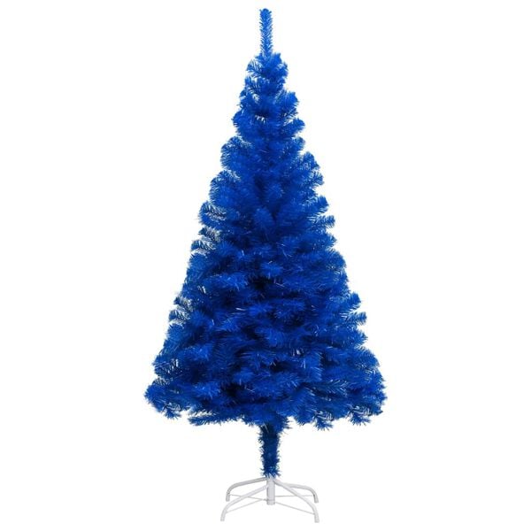 vidaXL Artificial Pre-lit Christmas Tree with Stand Blue 94.5" PVC