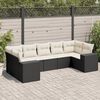 vidaXL Garden Sofa Set Black with cream cushions
