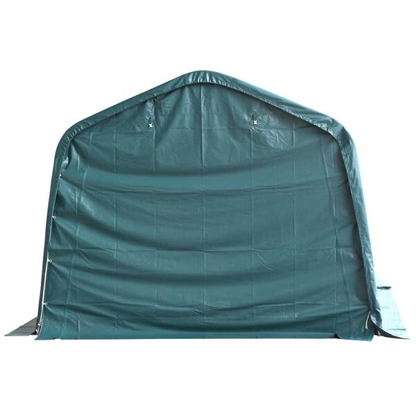 vidaXL Livestock Tent Dark Green PVC 10.8x10.5x8.4 ft Tough