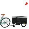 vidaXL Bike Trailer Black and Gray 99.2 lb Iron