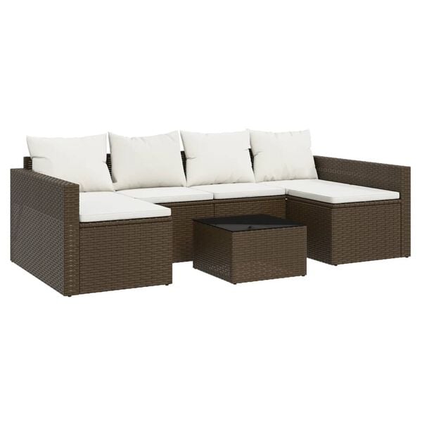 vidaXL Garden Lounge Set Brown, Cream White