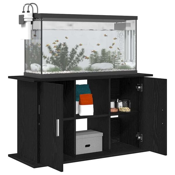 vidaXL Aquarium Stand Black Oak Engineered Wood 39.8 x 16.1 x 22.8 in