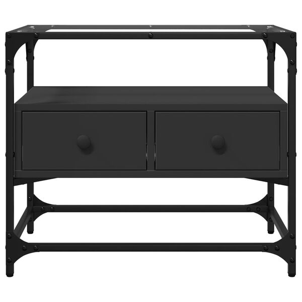 vidaXL TV Cabinet Black Engineered Wood, Glass Medium TV Cabinet