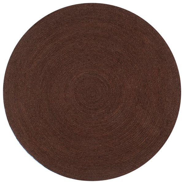vidaXL Area Rug Brown Jute 59.1 in diameter Durable Area Rug Round