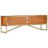 vidaXL TV Cabinet Brown Solid Acacia Wood, Brass powder-coated iron
