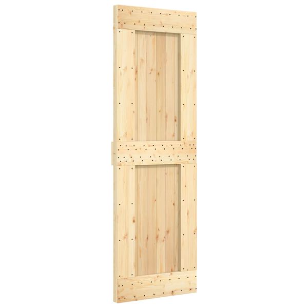 vidaXL Sliding Door with Hardware Set 27.6x82.7" Solid Wood Pine