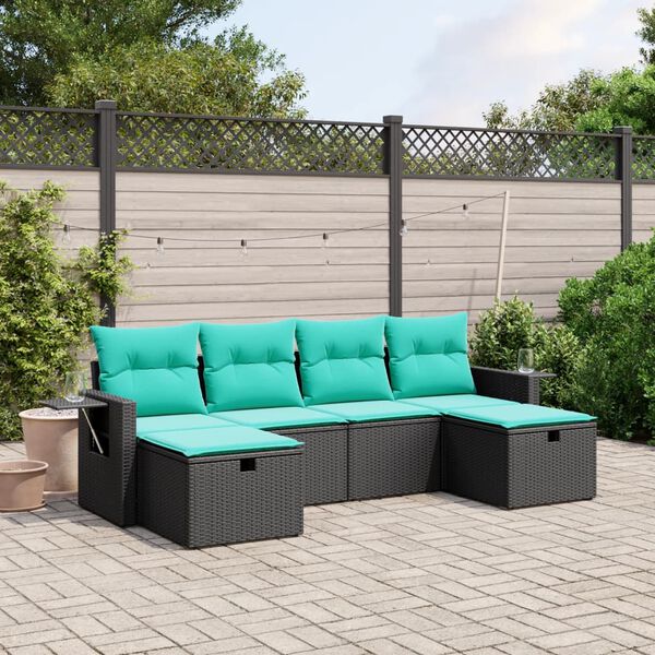 vidaXL Garden Sofa Set Black