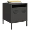 vidaXL Bedside Cabinet Black Cold-rolled steel Compact Bedside Cabinet