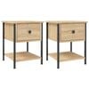 vidaXL Bedside Table Set of 2 Sonoma oak Engineered wood, iron Medium