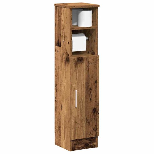 vidaXL Bathroom Cabinet Old wood Engineered wood Slim, Tall