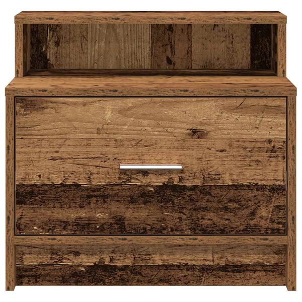 vidaXL Bedside Cabinet Old wood Engineered wood 20.1 x 12.2 x 18.5 in