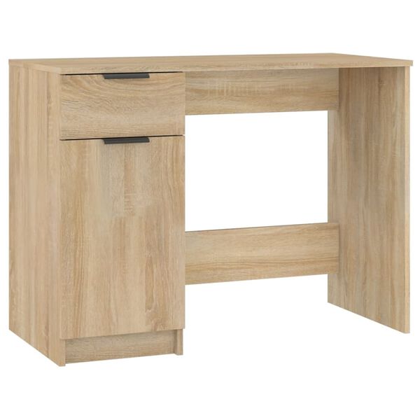 vidaXL Desk Sonoma Oak Engineered Wood 39.4x19.7x29.5 in Desk