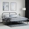 vidaXL Bed Frame Black Powder-Coated Steel Super King Bed Frame
