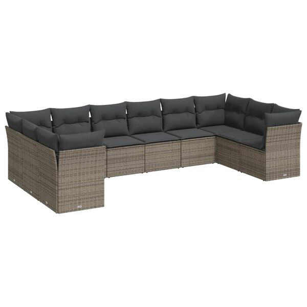 vidaXL Garden Sofa Set Grey, Dark Grey